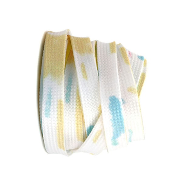 Tie-Dye trykte flade snørebånd (2 par) Gul
