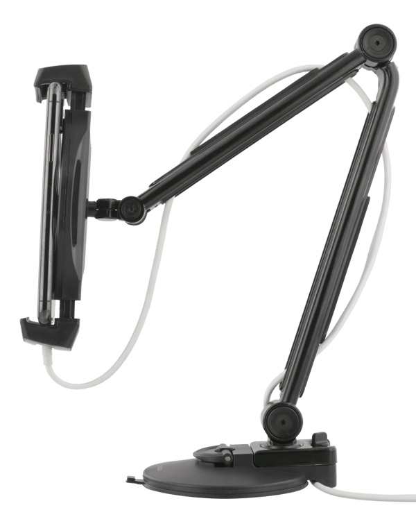2-in-1 smartphone/tablet stand, suction cup, clamp, black