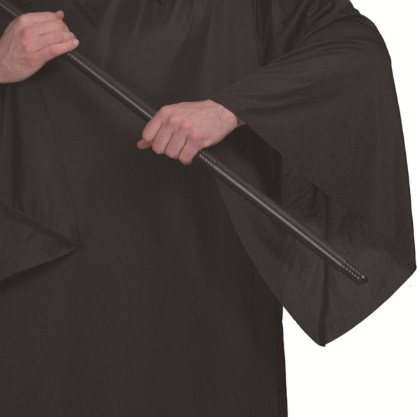Cosplay kappe med hætte i sort, polyester one size - fuldlængde kappe til cosplay, scene og temafester