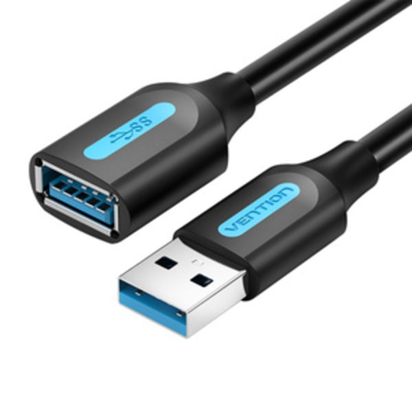 Kabelforlænger USB 3.0 A han-hun Vention CBHBD 0,5 m sort
