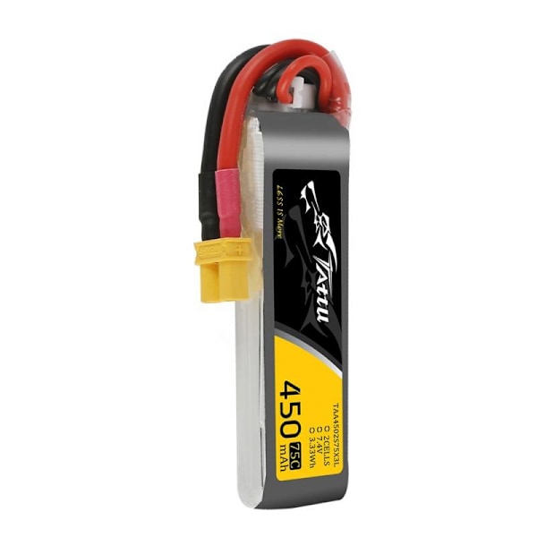 Batteri Tattu 450mAh 7,4V 75C 2S1P Lång XT30