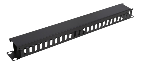 19" cable management, metal, finger duct feedthrough, 1U