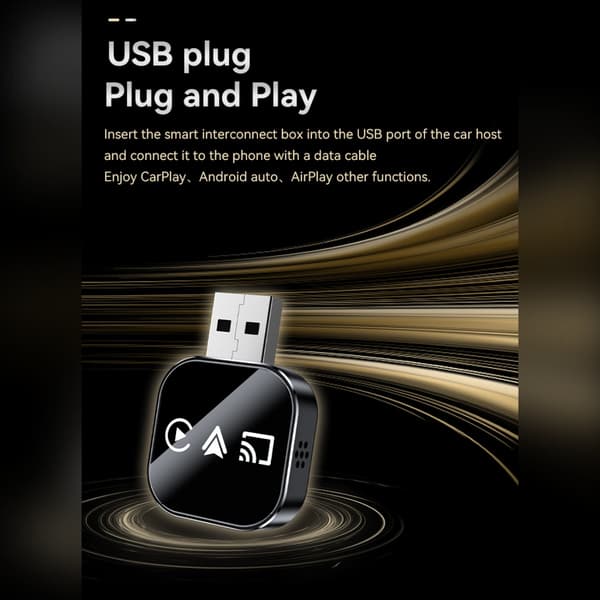 Q1AS Langaton CarPlay/Android Auto/Mirror Link -sovitin - 3-in-1 Carplay-laatikko