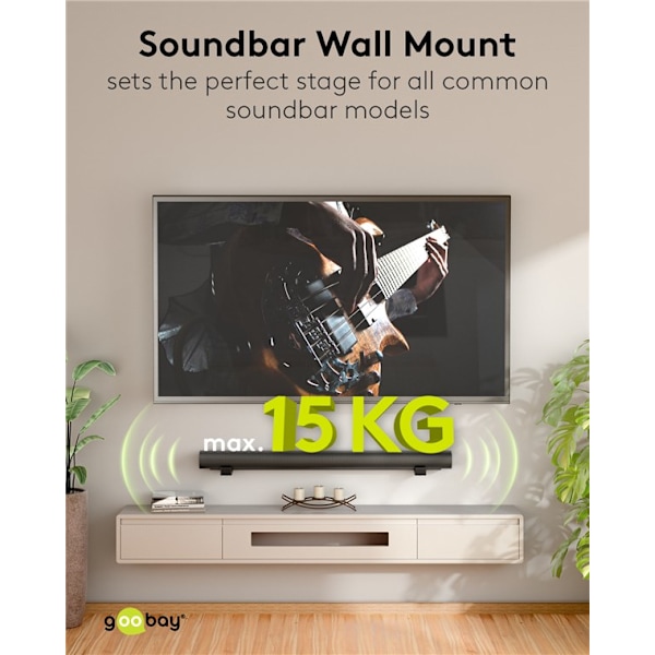 Väggfäste för soundbar Universal, svart