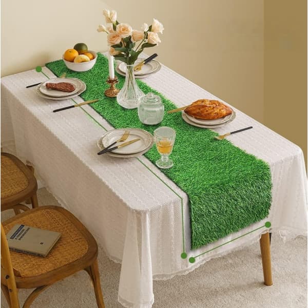 Rektangulär Bordslöpare Konstgräs - 30cm x 120cm - Premium Konstgjord Gräsmatta Borddekoration