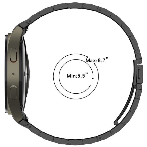 Snyggt armband i rostfritt stål för Samsung Galaxy Watch 7/FE Svart