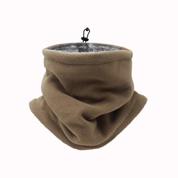 Vinter Fleece Neck Gaiter Warmer Cover Vindtæt Lysebrun