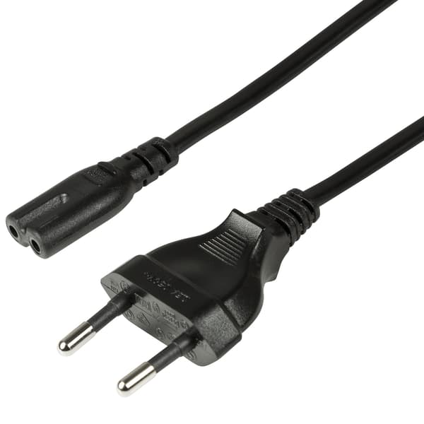 Apparatkabel Euro till C7 3m Svart