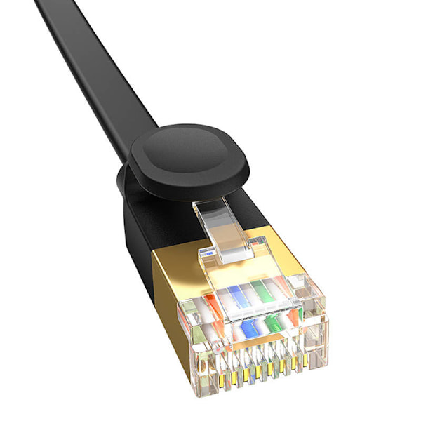 Baseus Cat 7 UTP Ethernet RJ45 kaapeli litteä 2 m musta