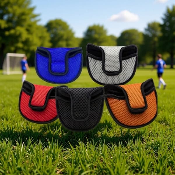 Mesh Semicircle Golf Putter Head Cover - Breathable Nylon Mesh Putter Protector Black Black