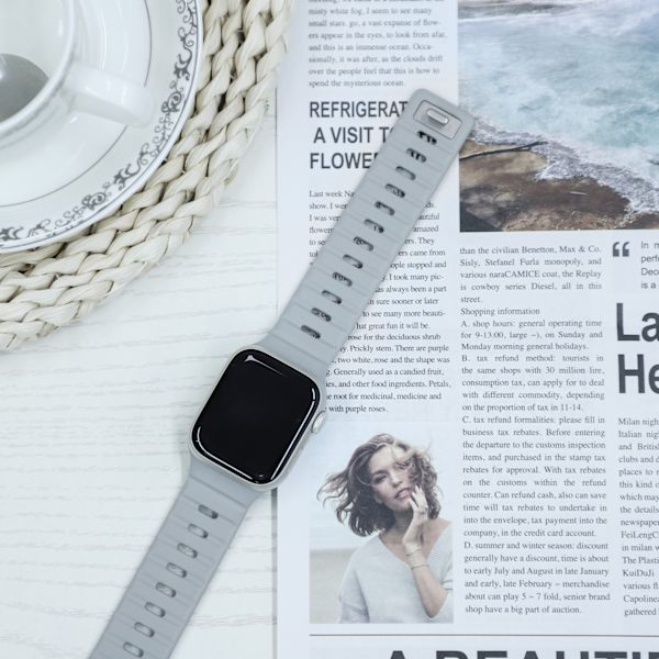 Magnetiskt silikonarmband för Apple Watch - Svart/Orange (38/40/41mm) Grå