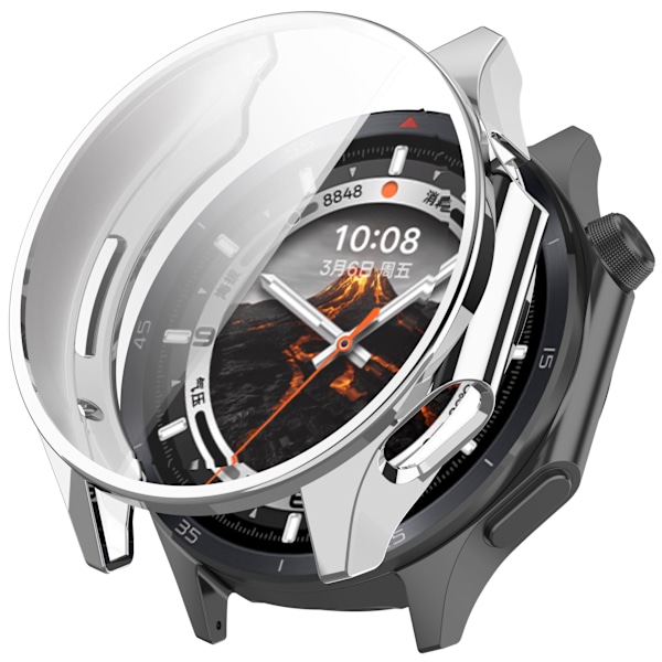 Elektroplettering Sølv TPU Beskyttelsesetui til Oppo Watch X2/OnePlus Watch3 Sølv