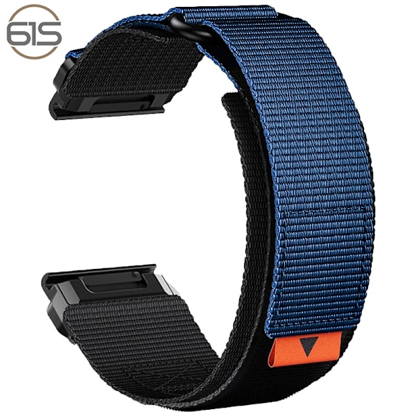 26 mm nylon klockarmband för Garmin Fenix 8/7X Pro/5X/6X Blå