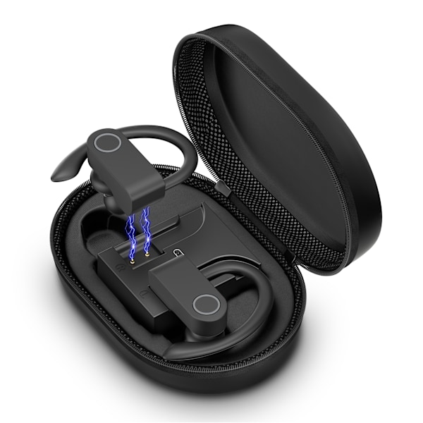 SP97 Hvide Bluetooth-øretelefoner med støjreducerende mikrofon Sort