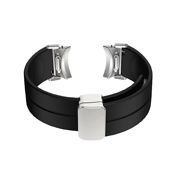 20 mm silikon urrem med sort spænde Grå   Black Black