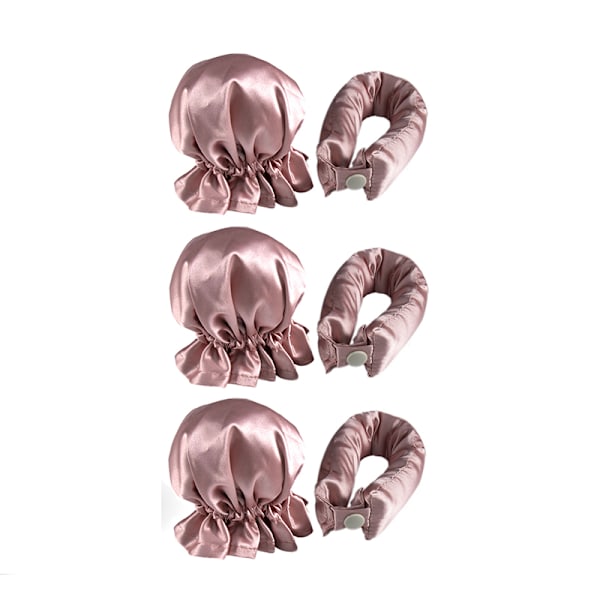 Set med Hårband för Värmelös Hårcurling Rosa