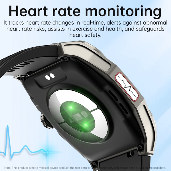Smartklocka med Sömnhjälp, EKG, Bluetooth-samtal Svart