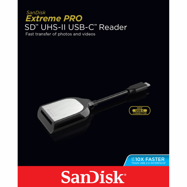 SANDISK läsare USB-C för SD UHS-I & UHS-II kort