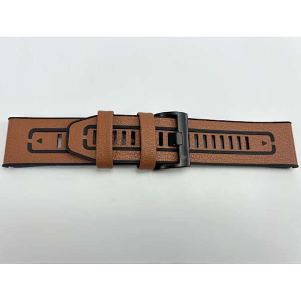 Läderklockarmband för Garmin Fenix 7 Pro/7X Brun 26 mm