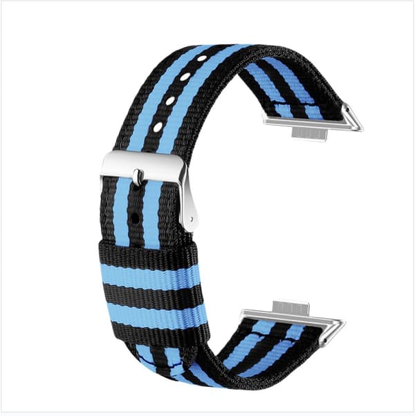 Stilfuld nylonrem til Huawei Fit 3/4/4 Pro Black+Blue Black+Blue