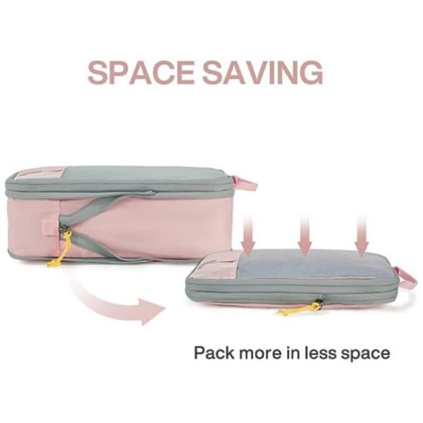 Set med 2 packkuber för reseorganisation Pink Pink