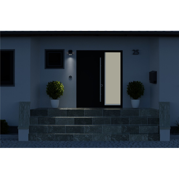 LED soldriven vägglampa med rörelsedetektor, 1,5 W
