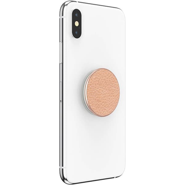 POPSOCKETS Pebbled Vegan Leather Rose Gold Avtagbart Grip med Ställfunktion Premium