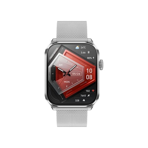 Multifunktionell Smartwatch med AMOLED-skärm, Bluetooth-samtal och Hälsoövervakning Silver Silver