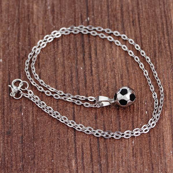Halsband med fotbollshänge Silver