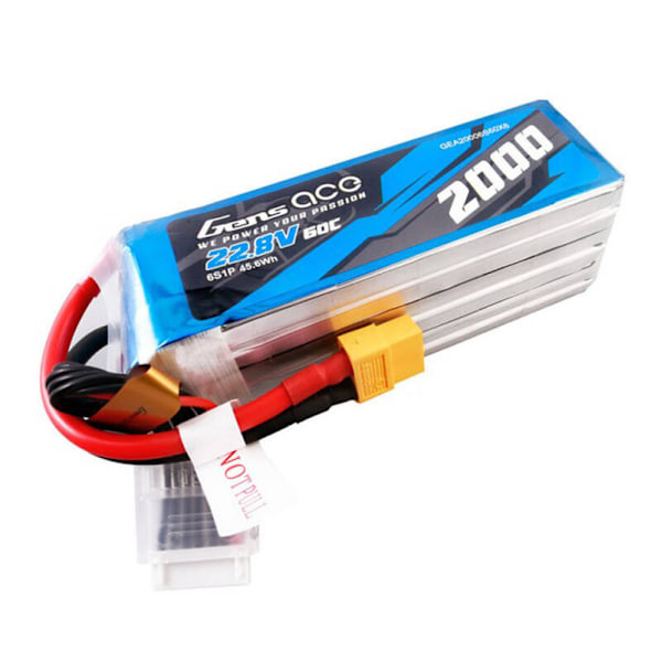 Gens ace 2000mAh 22,8V 60C 6S1P högspänningslipo-batteripaket med XT60-kontakt