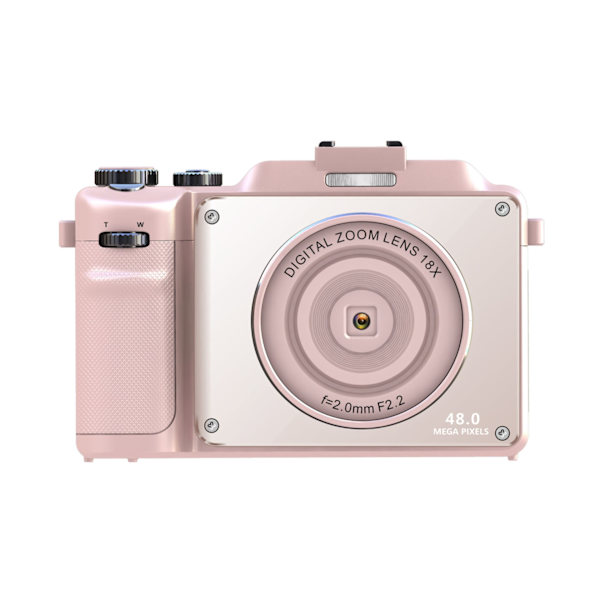 INF Digitalkamera 4K/48MP/18X digital zoom/stabilisering/autofokus/dubbelkamera Rosa