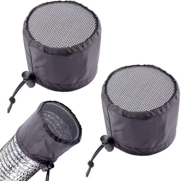 Bärbar AC-läckpåse skydd för avluftsslang i hem och kontor, svart polyester med dragsko