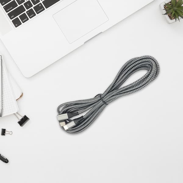 USB-C oplader med vinklet stik 60 W hurtig opladning Grey 3 m Grey 3 m