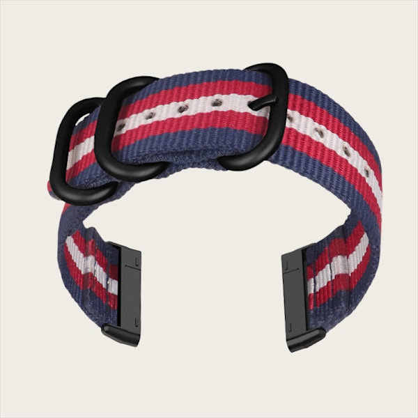 Nylon Canvas Armband för Fitbit Versa 3/Sense Blå+röd+svart