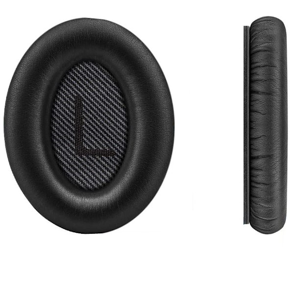 INF Högkvalitativa öronkuddar till Bose QC 35/25/15 hörlurar 1 par Svart