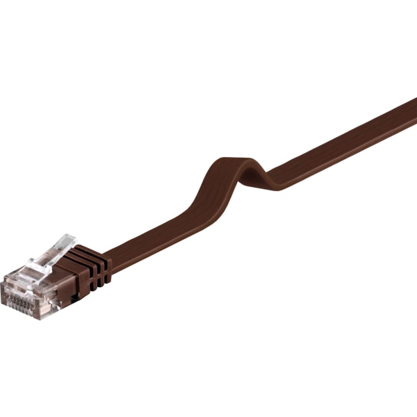 CAT 6 platt patchkabel, U/UTP, mörkbrun