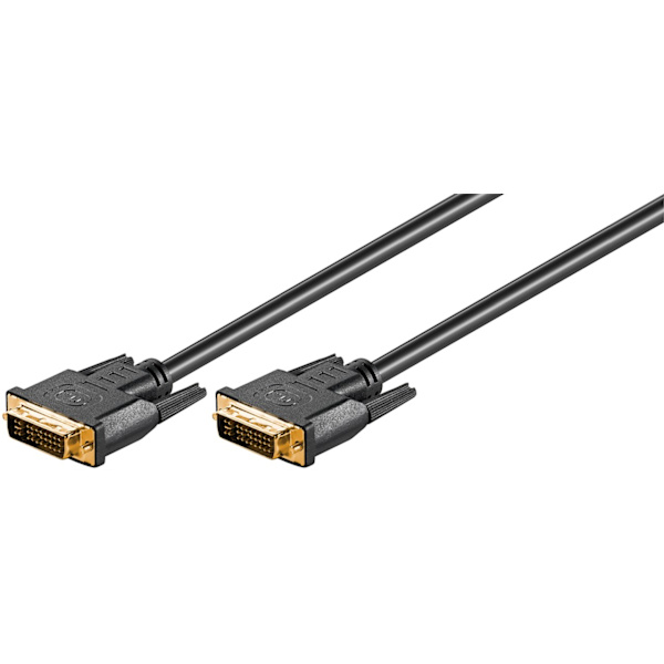 DVI-I Full HD-kabel Dual Link, Guldpläterad