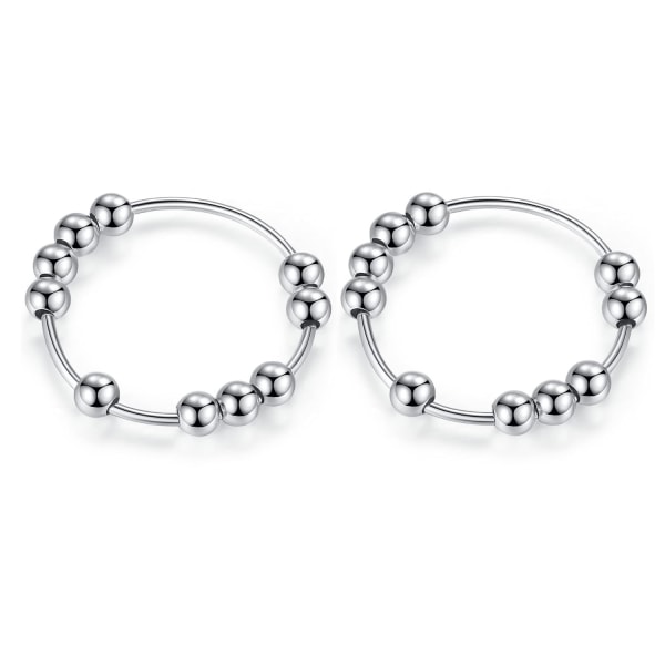 Anti-stress ring med 10 drejelige perler kobber sølv 19,5 mm  2-