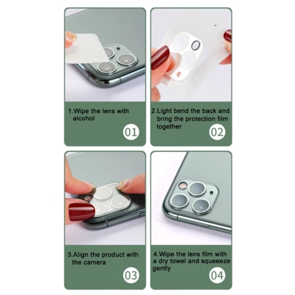 Linsskydd för iPhone 11 kamera Härdat glas 2-pack