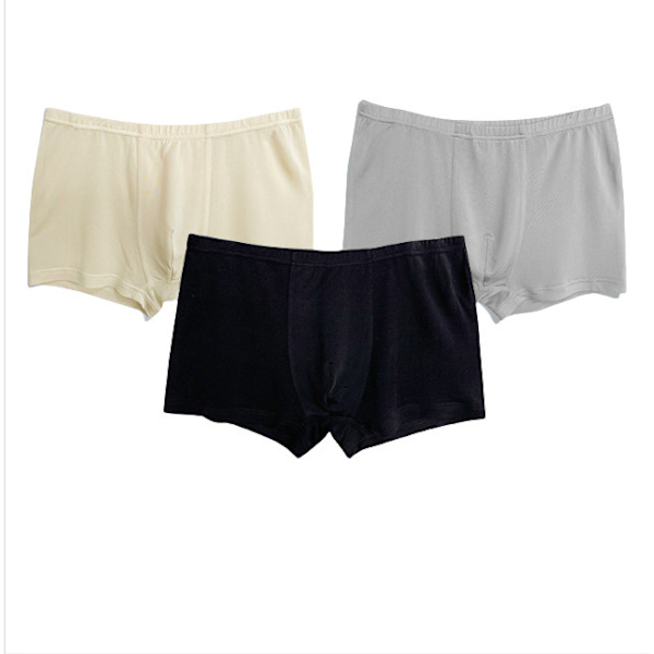 Herrsilkesboxershorts, 3-pack 100 % mullbärssilkestickade underkläder L