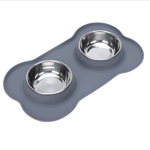 Non-Spill Silikon Pet Double Bowl