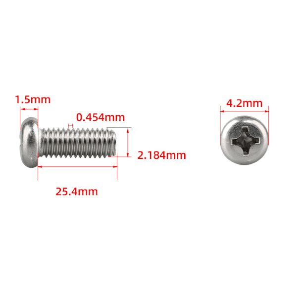 Phillips Pan ruuvit (100 pakkaus) #2-56*1