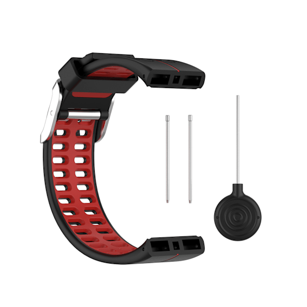 Silikone urrem til Polar V800 GPS Smartwatch Sort+rød