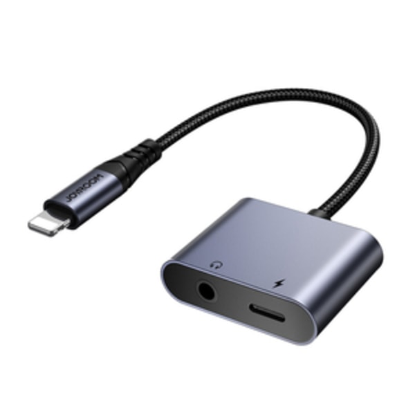 2-i-1 ljudadapter Joyroom SY-L01 Lightning till 3,5 mm + Lightning (svart)