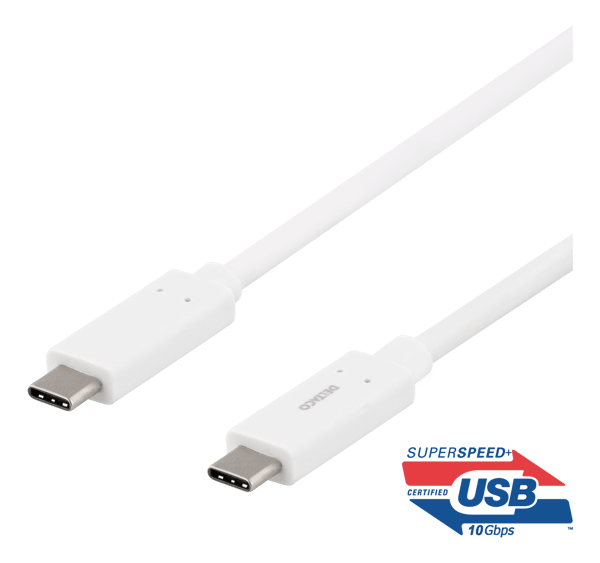USB-C to USB-C cable, 0.5m, 60W USB PD, 10 Gbps, white