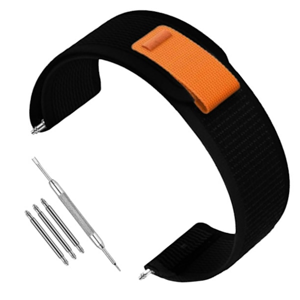 Garmin-yhteensopiva nailoninen kellonhihna 22 mm - Forerunner 245/255/265M Musta