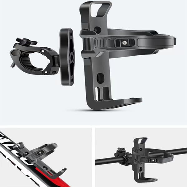 Quick Release Strap Cykel Flaskhållare - Multifunktionell Vattenkoppshållare, Säker och Justerbar för Alla Cyklar