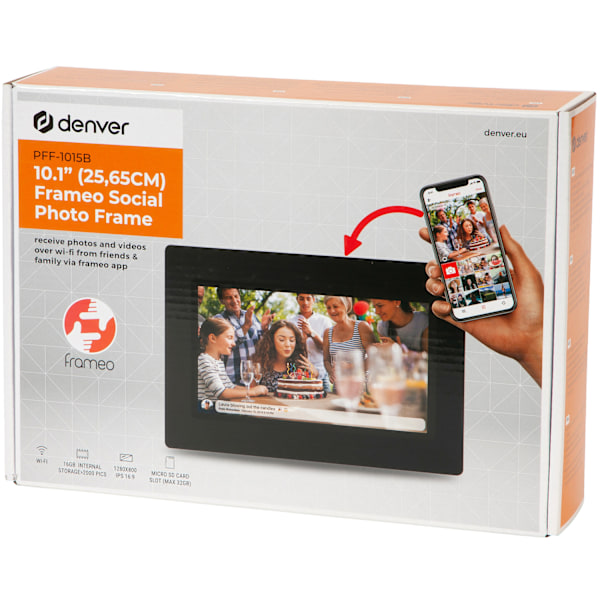 Smart fotoram 10,1" Wifi FRAMEO programvara PFF-1015B Svart