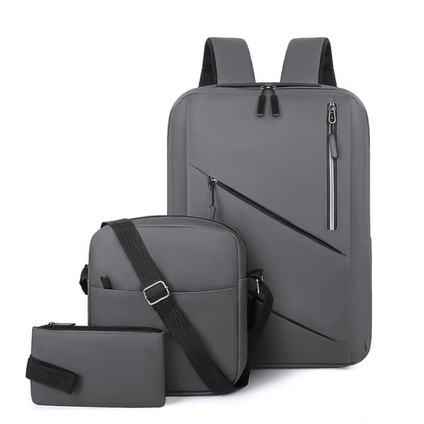 Business Commute 3-Piece Backpack Set , Lightweight Grey Grey