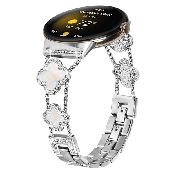 Cloverlink-kedja för Google Pixel Watch Silver